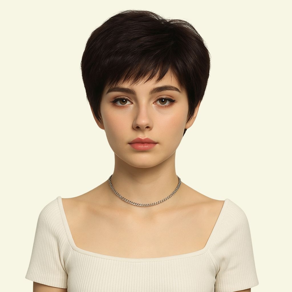 Women’s Full Wig – Bob Pixie Style, Full Skin Base, 4D Ultra-Thin Skin