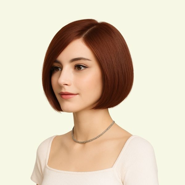 Women’s Full Wig – Ultra-Thin Skin, Human Hair, 25cm, 7/3 Side Part