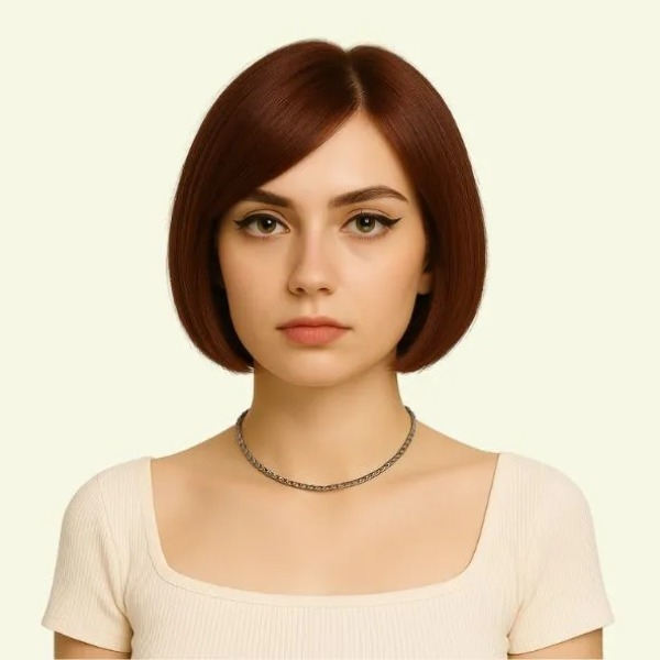 Women’s Full Wig – Ultra-Thin Skin, Human Hair, 25cm, 7/3 Side Part