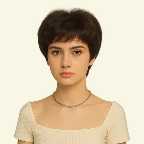 Women’s Full Wig – Styled Pixie Cut, Ultra-Thin Skin