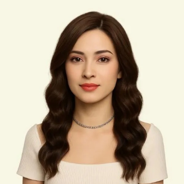 Women’s Full Wig – Two Bangs, Large Loose Waves, Human Hair, Long Length