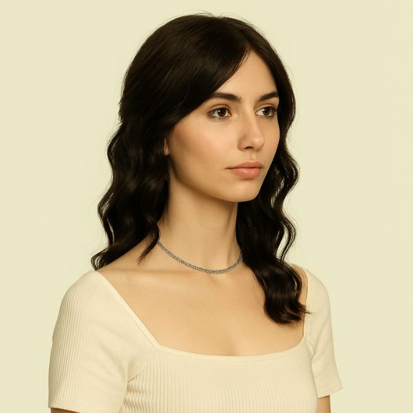 Shoulder-Length Curly Handmade Human Hair Mono Wig with Double Bangs