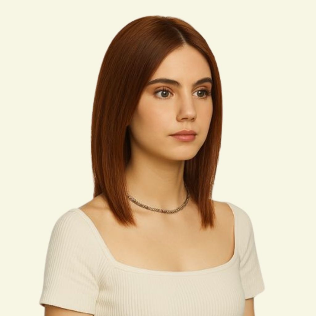 Women’s Top Hairpiece – 3D Ultra-Thin Skin, Two Bangs, Length 30–35cm