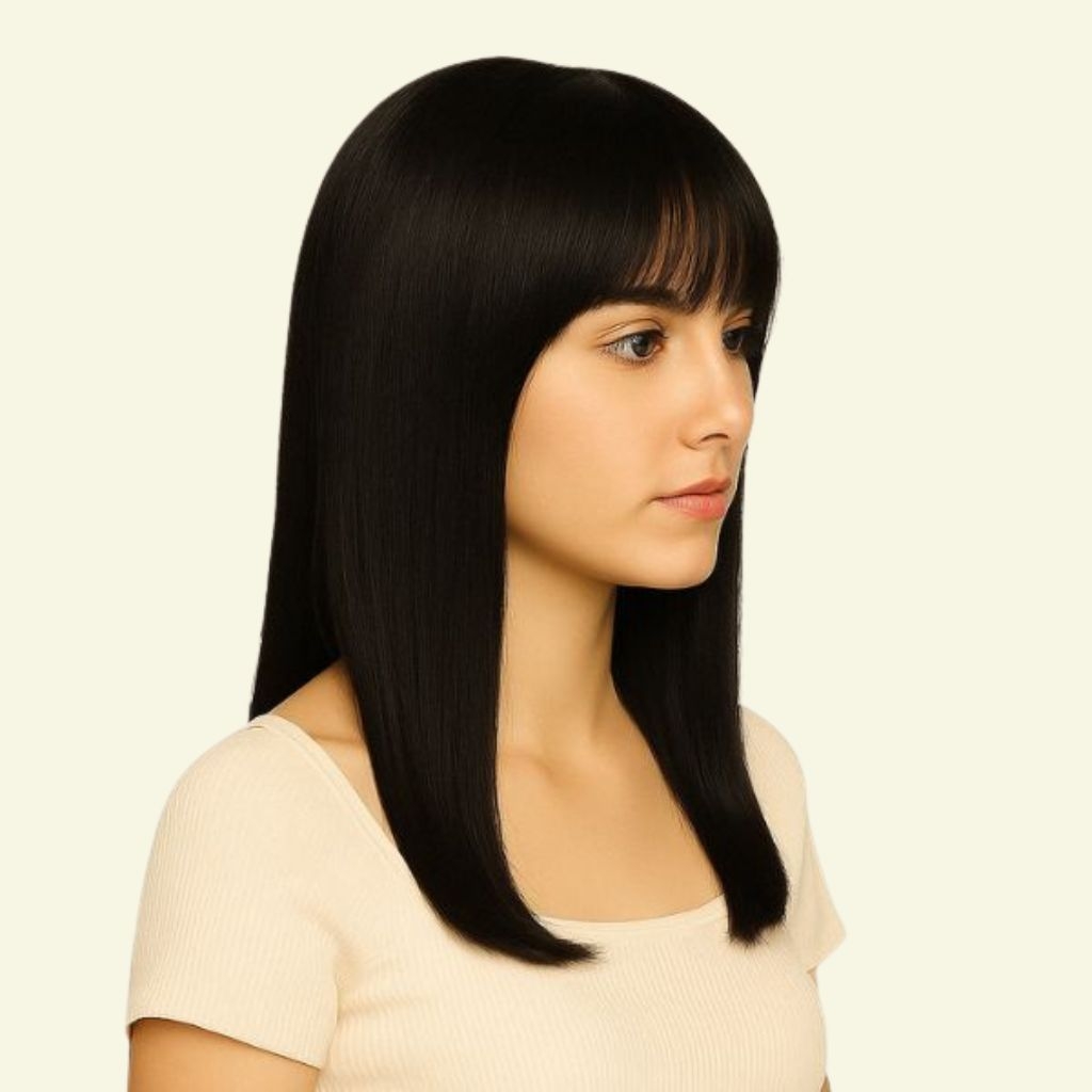 Women’s Top Hairpiece – 4D Ultra-Thin Skin, Wispy Bangs, Size 12x13cm, Multiple Lengths