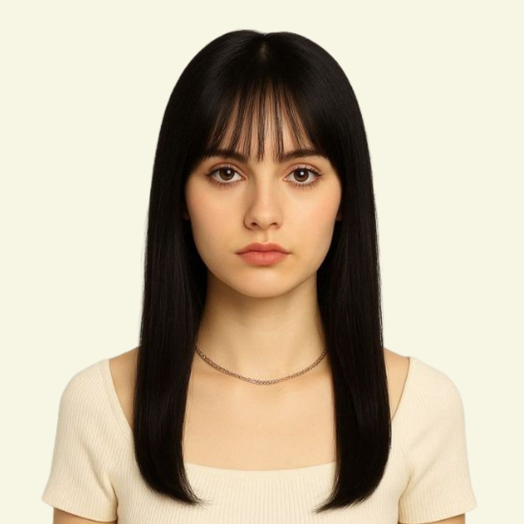 Women’s Top Hairpiece – 4D Ultra-Thin Skin, Wispy Bangs, Size 12x13cm, Multiple Lengths