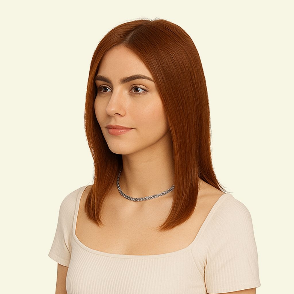Women’s Top Hairpiece – 4D Ultra-Thin Skin, Two Bangs, 35cm