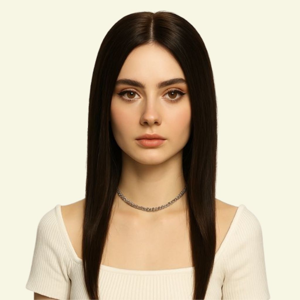 Women’s Hair Topper – 4D Ultra-Thin Skin, Two Bangs, Size 12x13cm, Multiple Lengths