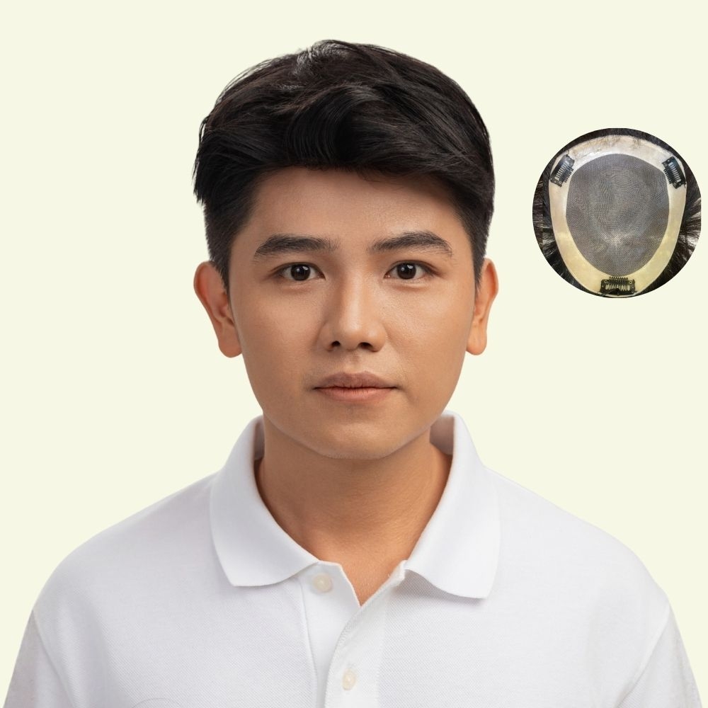 Men’s Top Hair System – 3D Ultra-Thin Skin, Classic Basic Style, Dark Brown