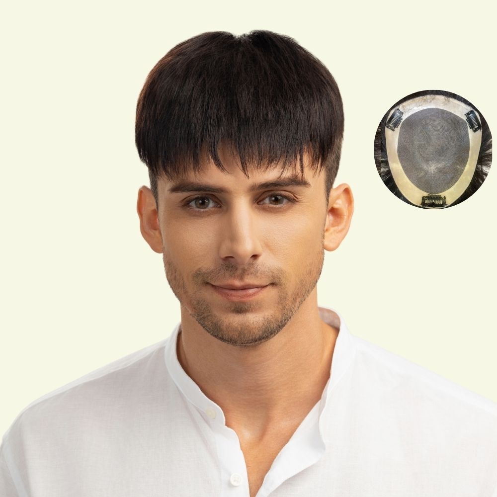 Men’s Top Hair System – 3D Ultra-Thin Skin, Classic Basic Style, Dark Brown