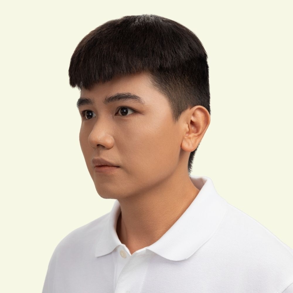 Men’s Top Hair System – 3D Ultra-Thin Skin, Mohican Style, Dark Brown