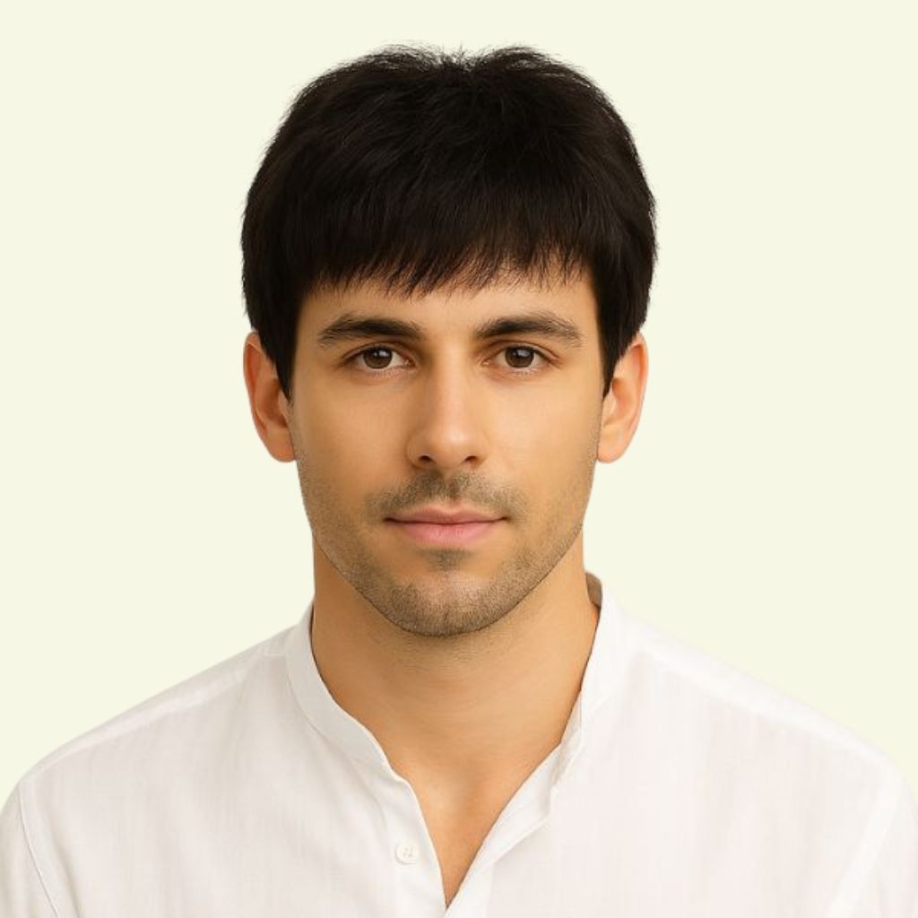 Men’s Full Wig – Crown Swirl with Mullet Cut, Human Hair