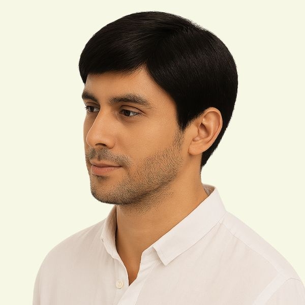 Men’s Full Wig – Basic Style, Human Hair, 4D Ultra-Thin Skin, Full Lace