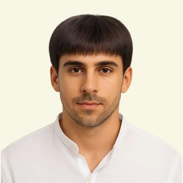 Men’s Full Wig – Layered Slick-Down Style, Human Hair