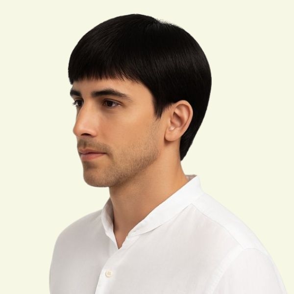 Men’s Full Wig – Simple Style, Human Hair
