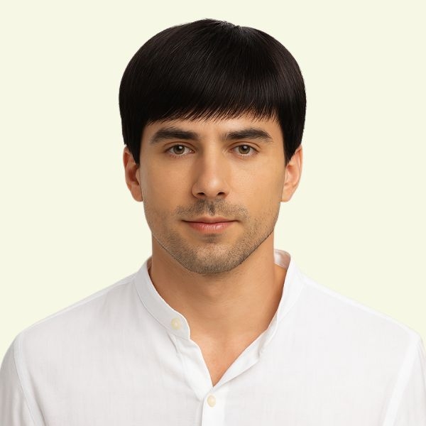 Men’s Full Wig – Simple Style, Human Hair