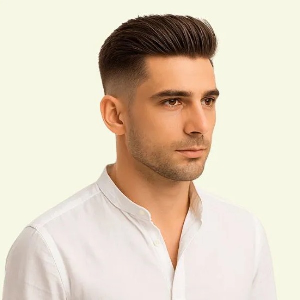 Men’s Hair System – Quiff Style, Human Hair