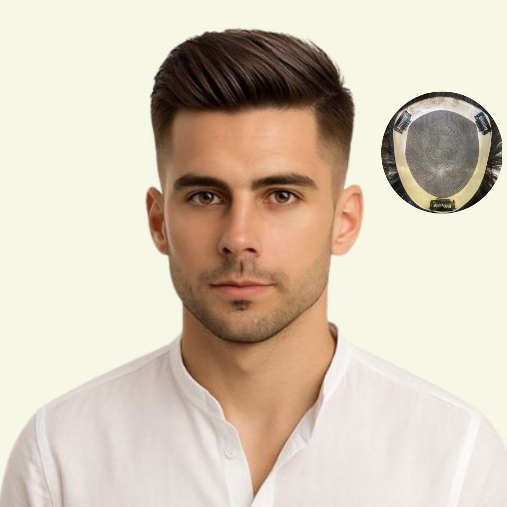 Men’s Hair System – Quiff Style, Human Hair