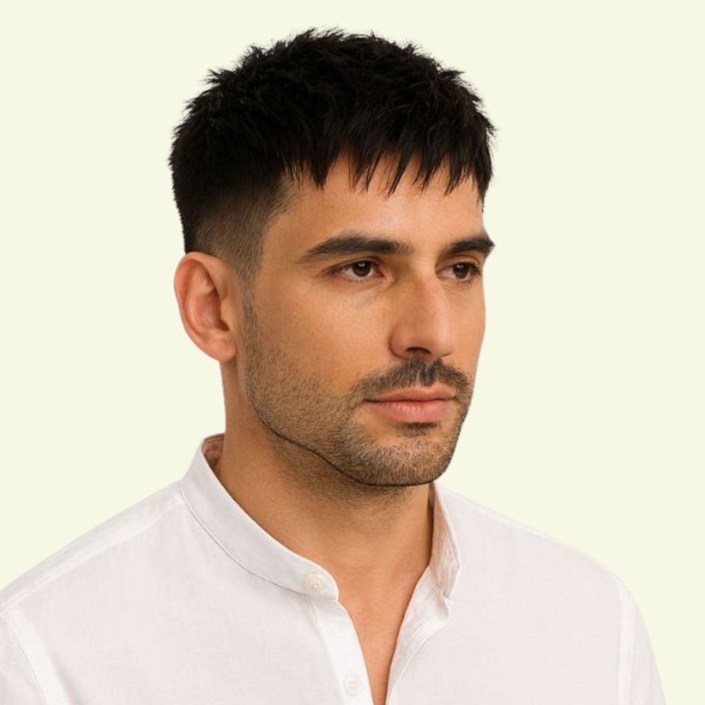 Men’s Hair System – Mohican Style, Human Hair