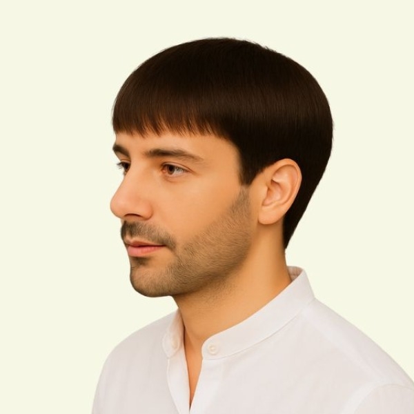 Men’s Hair System – Basic Style, 3D Crown Swirl Skin Base