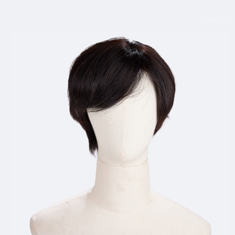 Chin Length Handmade Human Mono Hair with Wavy Bob